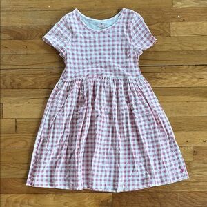 Pink Chicken Pink Gingham Dress Girls 8Y Short Sleeve Fit and Flare Cotton Modal